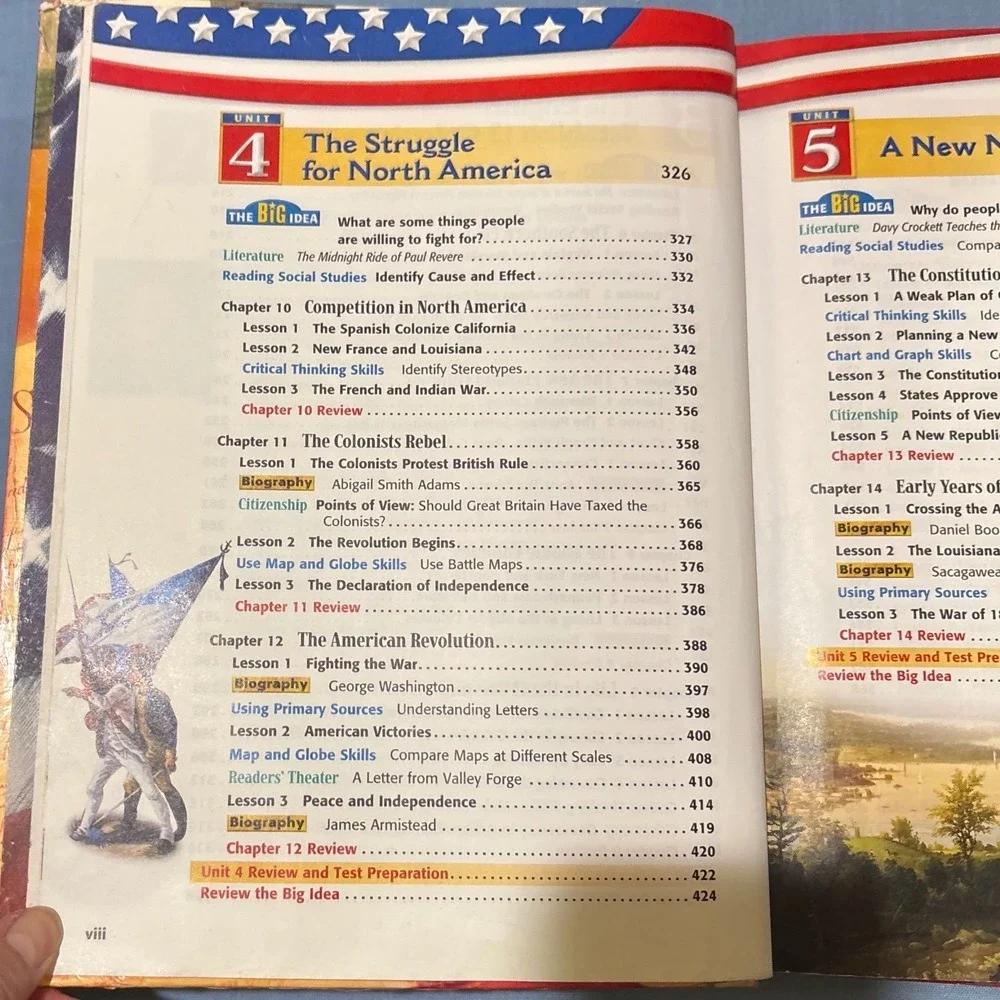 5th Grade Textbook California Vistas Making a New Nation US History Textbook